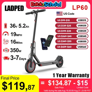 LP60 Electric Scooter 350W 19mph APP Smart Control Scooter 8.5inch tire Folding Electric Scooter 12miles Max Range for Adult 1