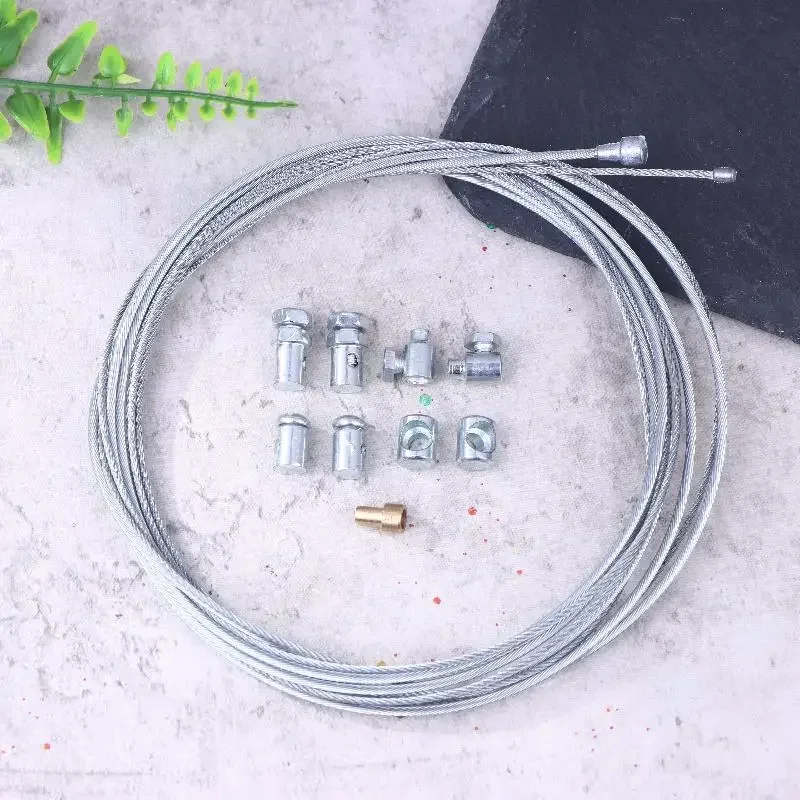 9pcs/set Universal Throttle Clutch Cable Repair Kit Solderless Nipple With Sleeve Nut Set With Cable Lawnmower Rotovator Parts