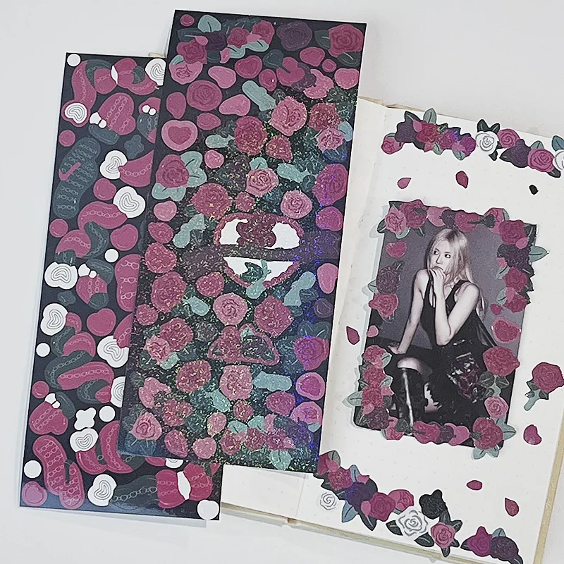 300 Pezzi Adesivi Glitterati, Cuore e Stella, Carta, Adesivi Autoadesivi, Decorazione per Casa e Album di Ritagli