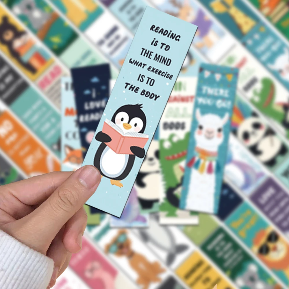 Creative Animal Reading Cute Cartoon Bookmark 30PCS Interior Wall Decoration DIY Background Cardboard Message animal bookmark bookmarks stationery supplies