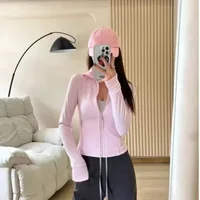 Lemon Women Cropped Defines Stand Neck Jacket Lightweight Breathable High Elastic Fitness Yoga Coat Tight utdoor Zip Sports Top 2
