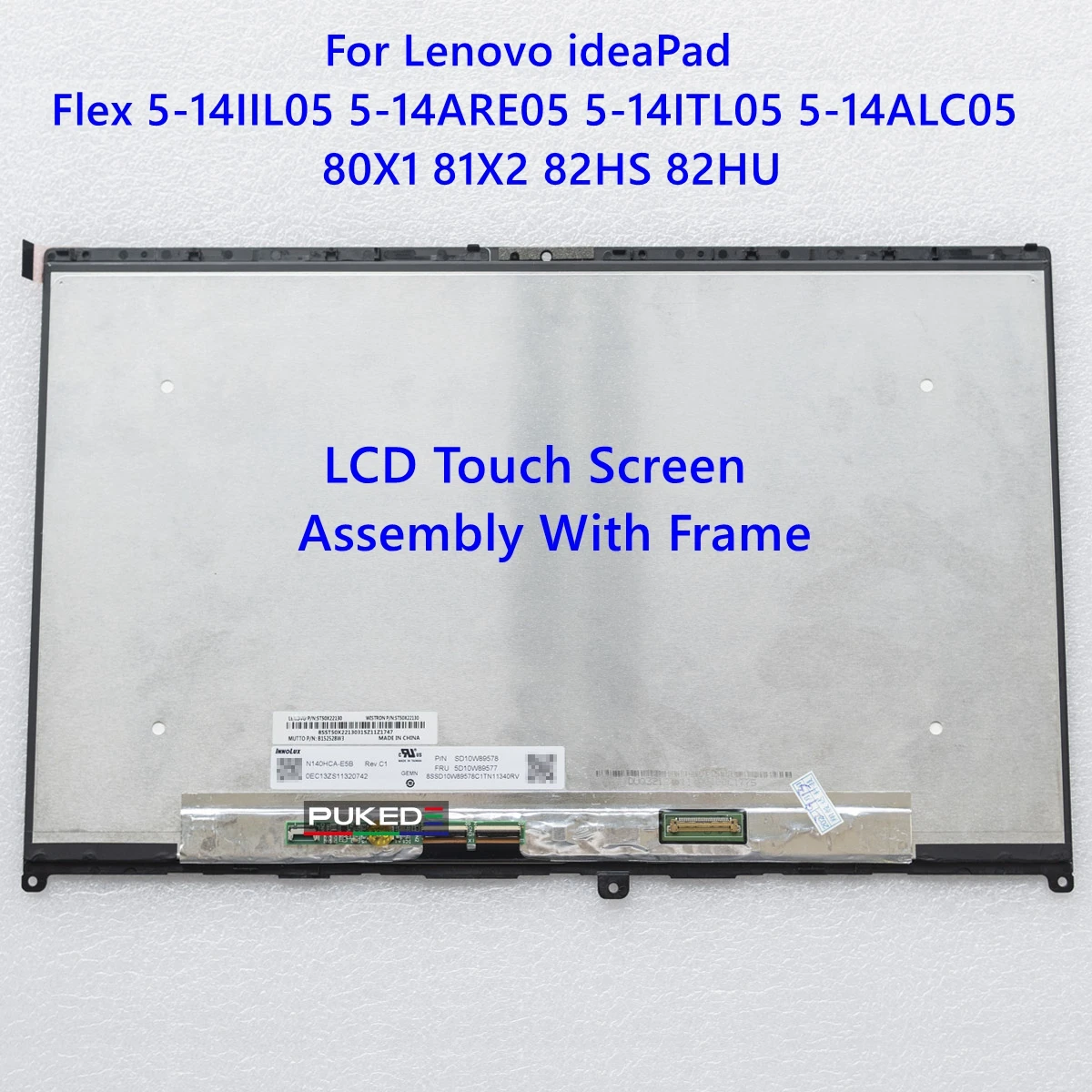 Per Lenovo Ideapad Flex 5-14Iil05 5-14Are05 5-14Itl05 5-14Alc05 Lcd Touch Screen Digitizer Assembly