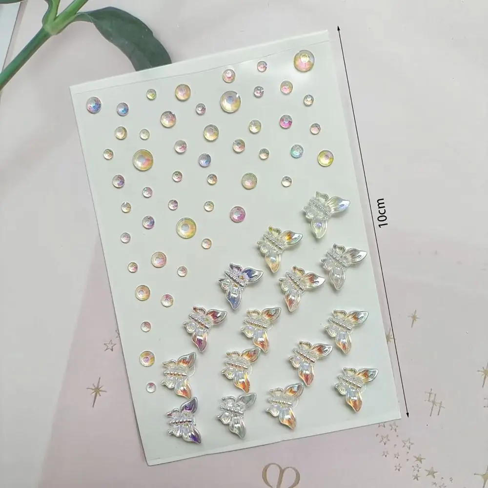 얼굴 장식 얼굴 보석 스티커 나비 꽃 별 하트 바디 메이크업 보석 스티커 접착식 아이섀도우 스티커