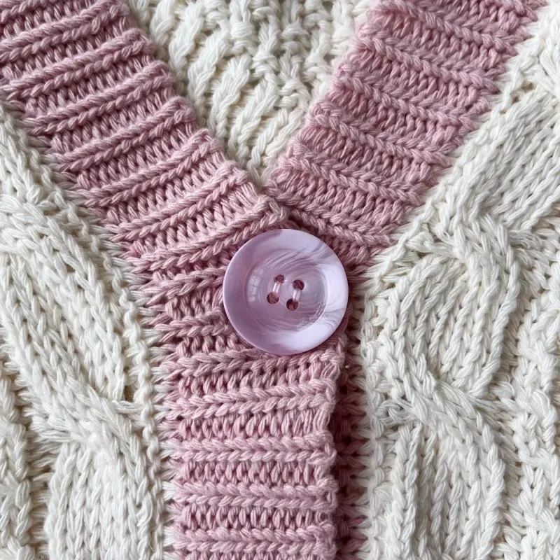 Autumn Heart Shaped Embroidery Lover Cardigan Women Winter Pink Star Cardigans Female Loose Fit Knitted Sweater Oversized Tops 5