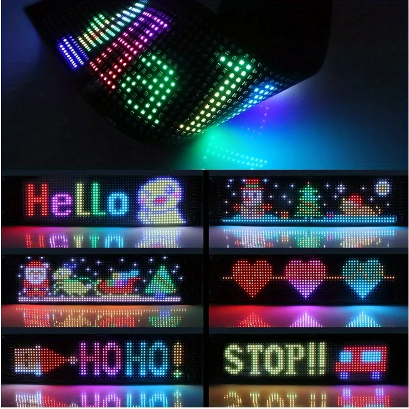LED signs LED matrix pixel panel scrolling bright advertising flexible USB 5V car sign Bluetooth app control