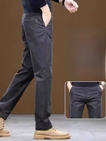 Busin Casual Trousers for Men High Elastic Slim Straight Leg Pants Wear to Office Spring Autumn High End New Sle