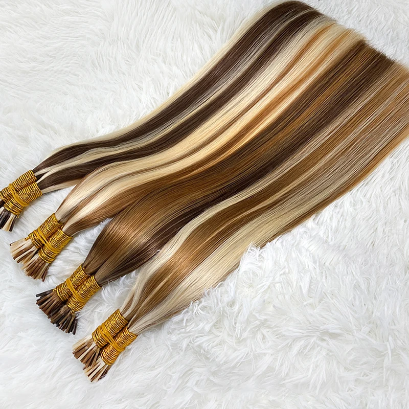 14-4 Straight I Tip Hair Extensions Original Natural Hair Capsule Extension 18-30inch Multicolor Real Human Fusion hair extensions