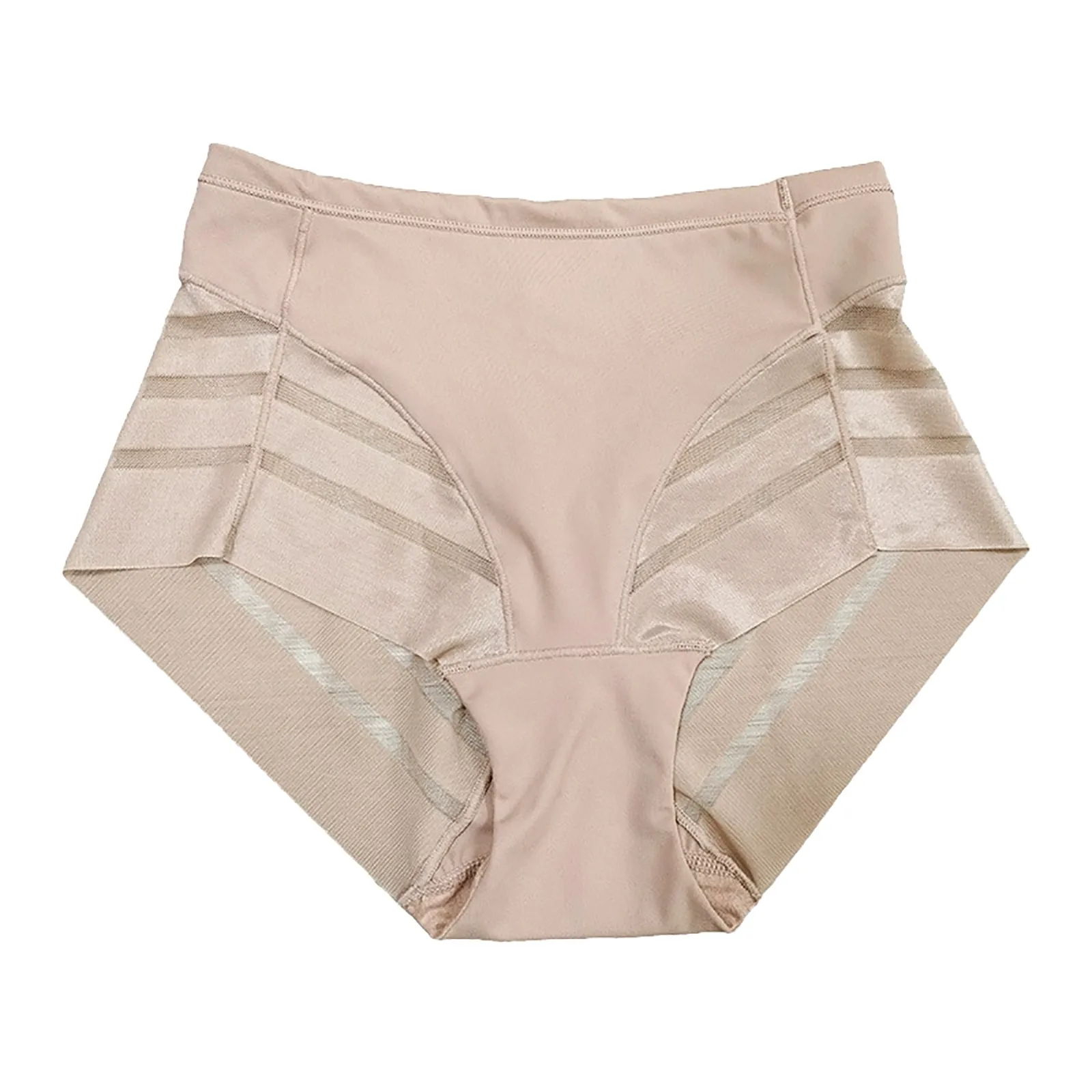 Lingerie For Ladies Sexy Lingerie Panties Tummy Control Sheer Striped Mesh Briefs High Waist Lingerie Solid Ice Silk Underpants