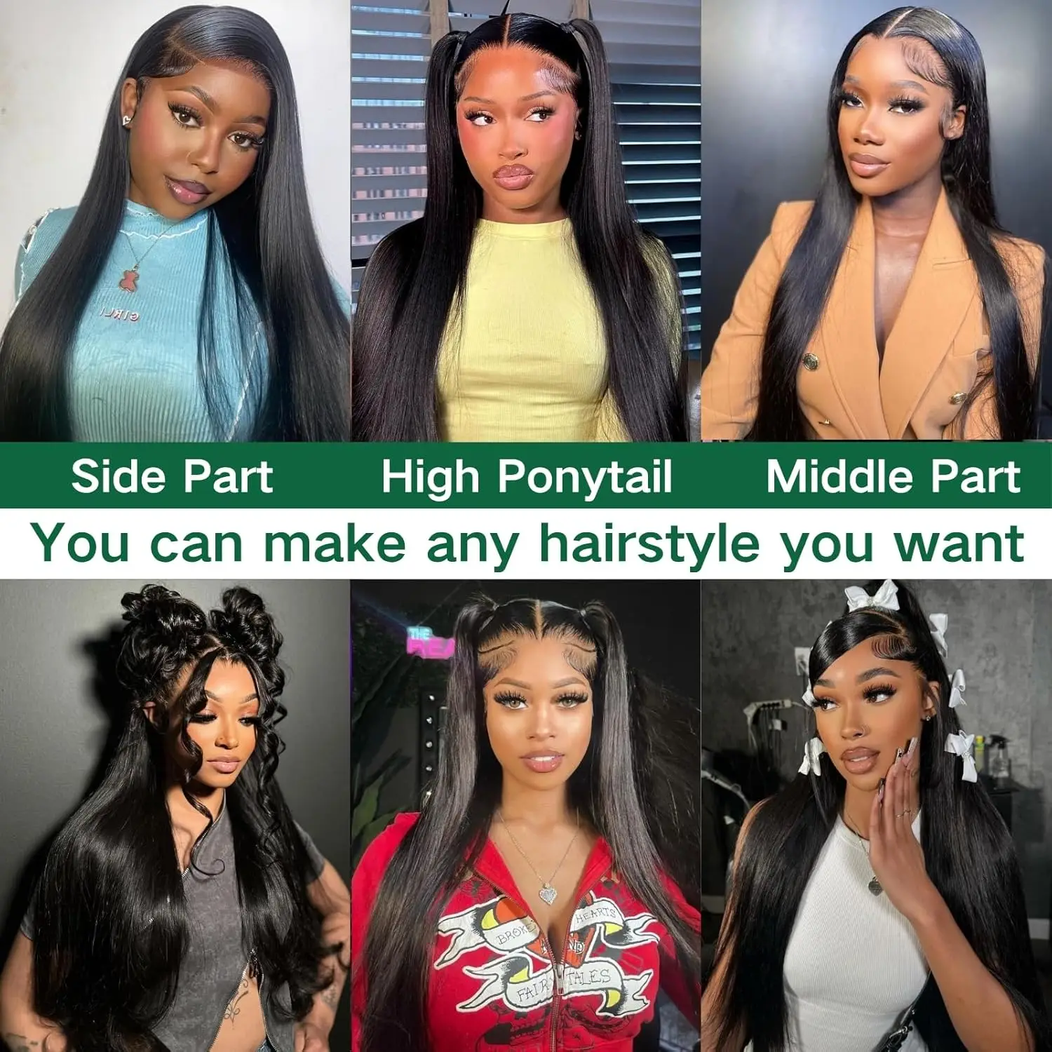 13X6 HD Transparent Wigs Pre Bleached Lace Frontal Wig Narutal Black Silky Straight Human Hair Wig with Ultimate Comfort