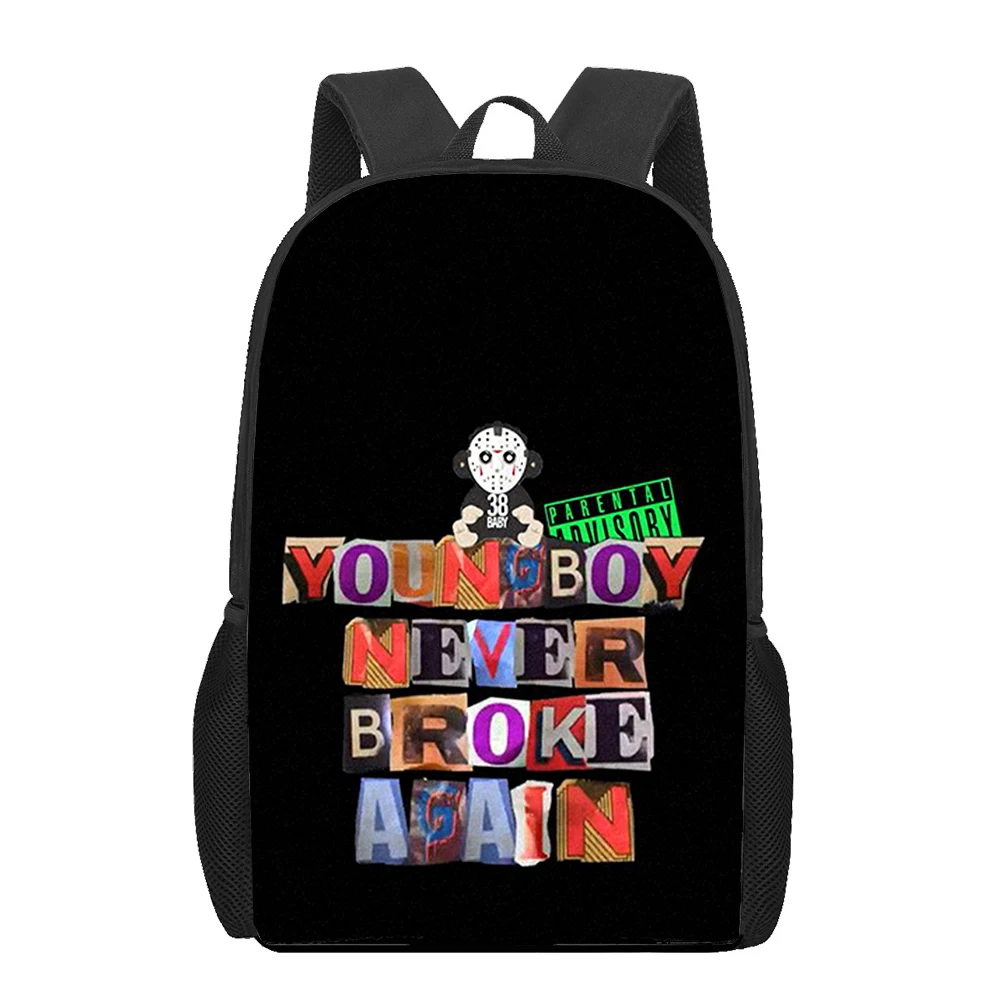 

youngboy never broken again 3D Print Backpacks For Girls Boys Children School Bags Orthopedic Backpack Kids Book Bag Knapsack