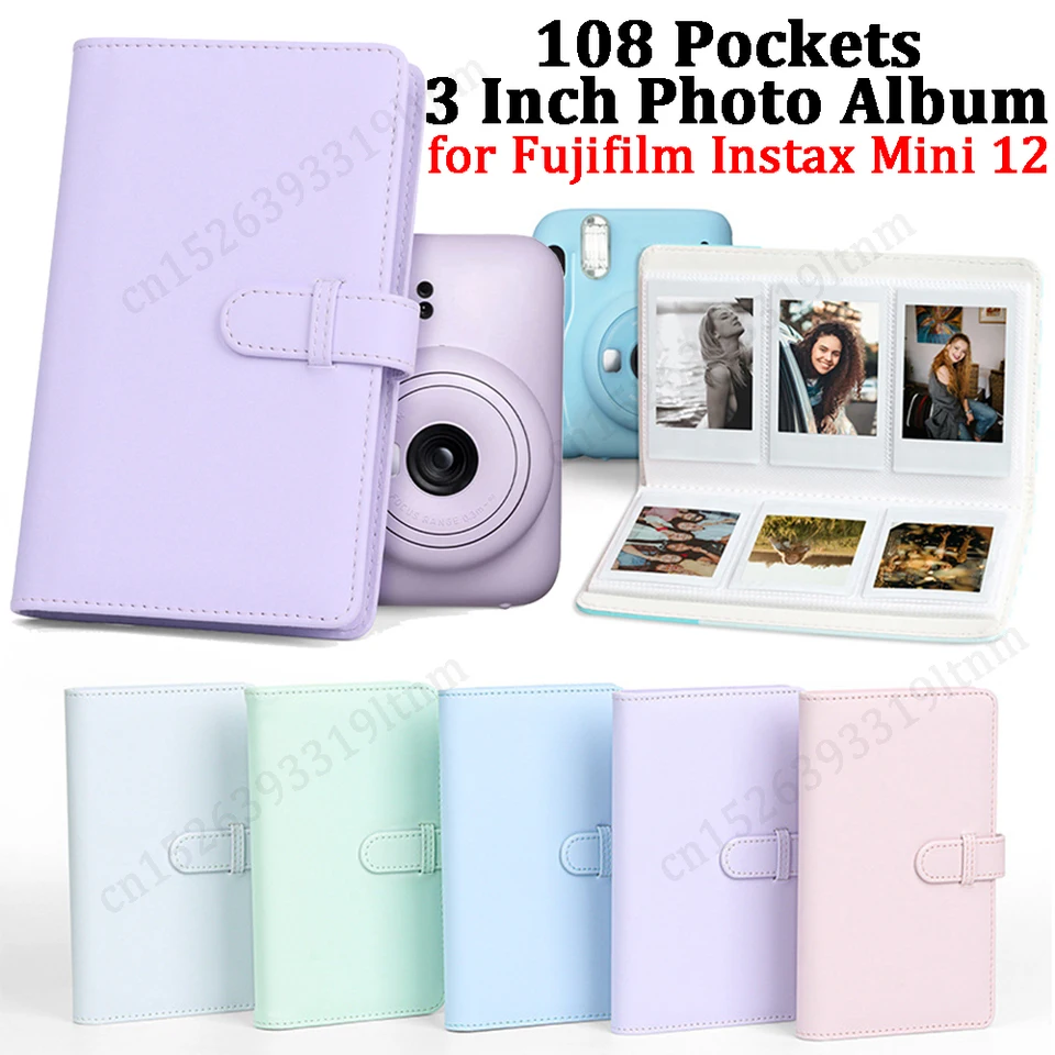 Universal Instant Mini 3-inch 108-Page Photo Album For Fujifilm Instax mini  12/11/9/8/7 Macaron PU leather small card album - AliExpress