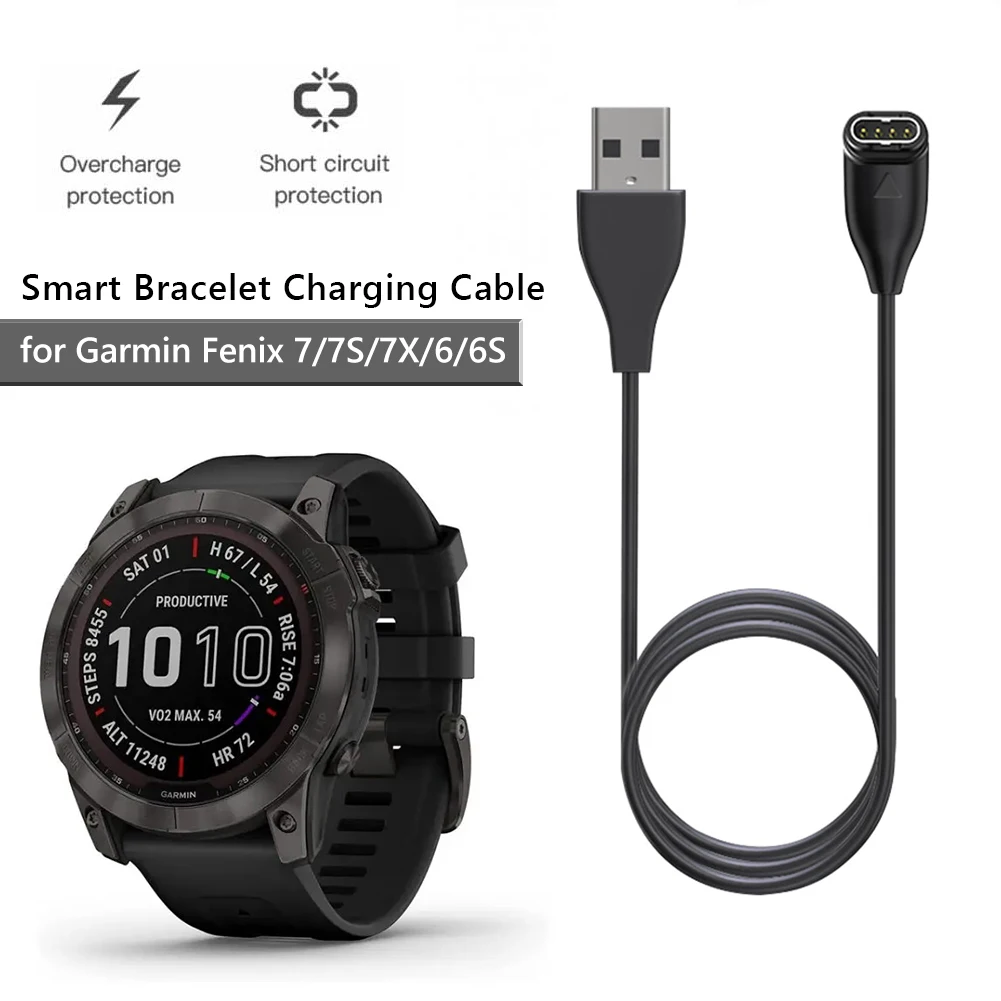 1m USB Charging Cable For Garmin Fenix 7S 7X 6S 6X 5S 5X
