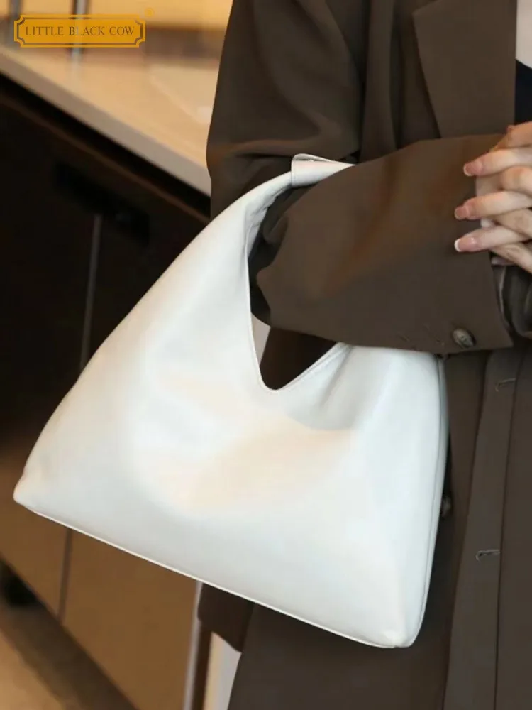 

Элегантная Дамская сумочка из натуральной воловьей кожи, офисный мешок на плечо для работы, повседневный тоут из мягкой кожи, тоут
