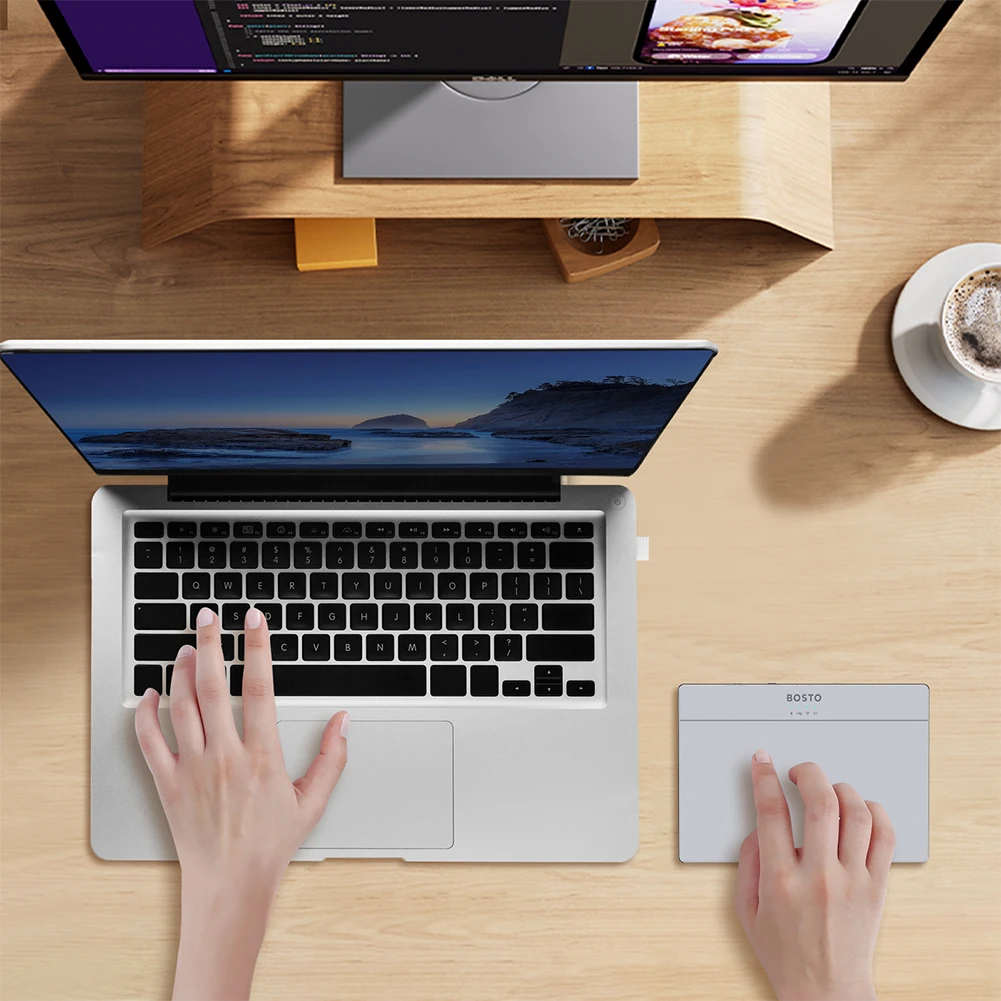 Bluetooth-Compatible Touchpad Multi-Gesture Portable Trackpad Type-C Rechargeable Mouse for Windows and Mac Users