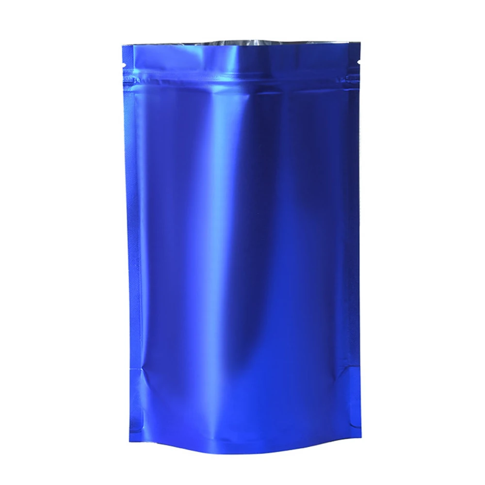 Matte Mylar Foil Stand Up Zip Lock Reusable Food Storage Pouches - 100 Pack