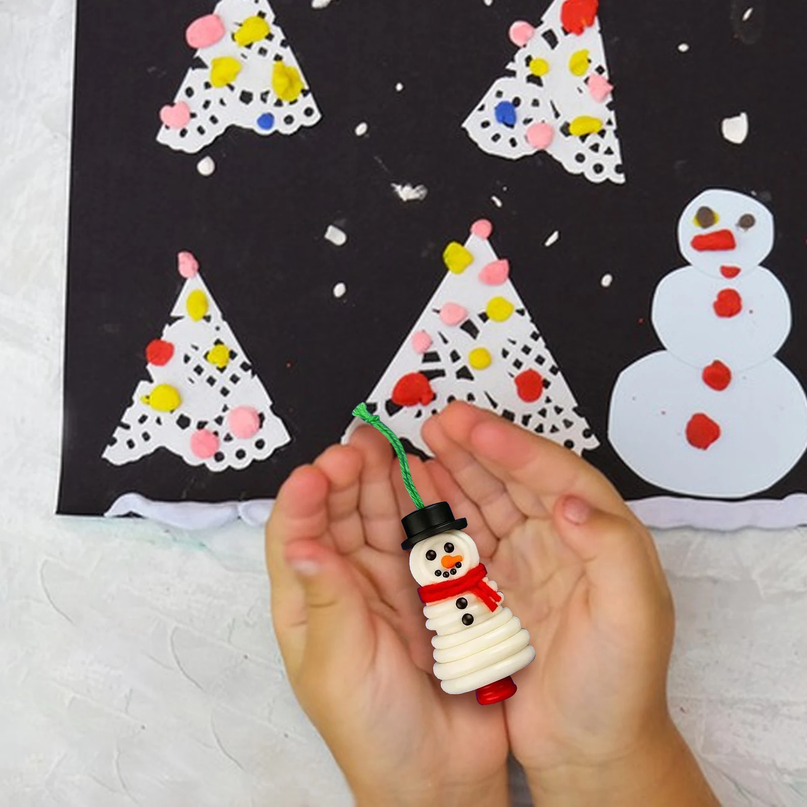 DIY Christmas Craft Kit Snowman & Santa Claus Drop Ornament Making Christmas Tree Pendant Festival Gifts Holiday Party Decoratio