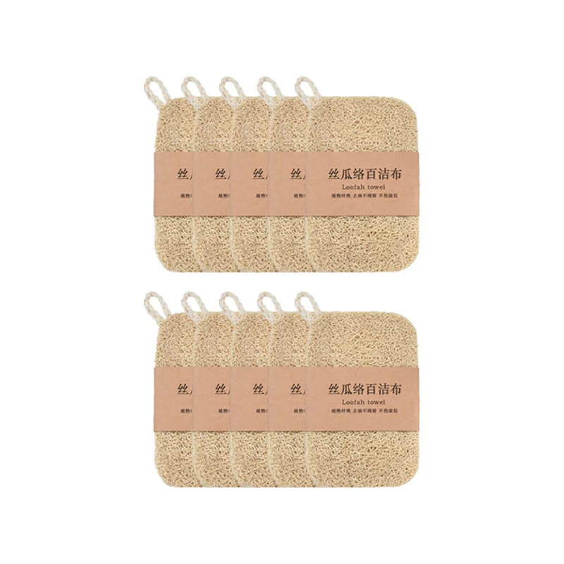 Eco-Friendly Reusable Natural Loofah Sponge - Vegetable Fiber Dish Scrubber with Hanging Rope