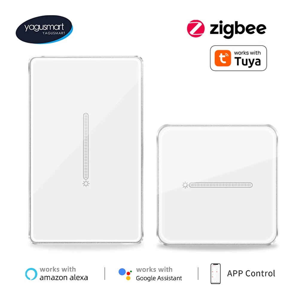 Yagusmart Zigbee 1 Gang สมาร์ทสวิตช์ไฟหรี่ทํางานร่วมกับ Tuya APP รีโมทคอนโทรล US EU มาตรฐานสวิทช์ควบคุมเปอร์เซ็นต์ 1
