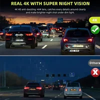 4K 10 WIFI Touch Screen Rear View Mirror Dash Cam Front and Rear Dual Cameras 24H Parking Monitor DVR Streaming Media - Image 4