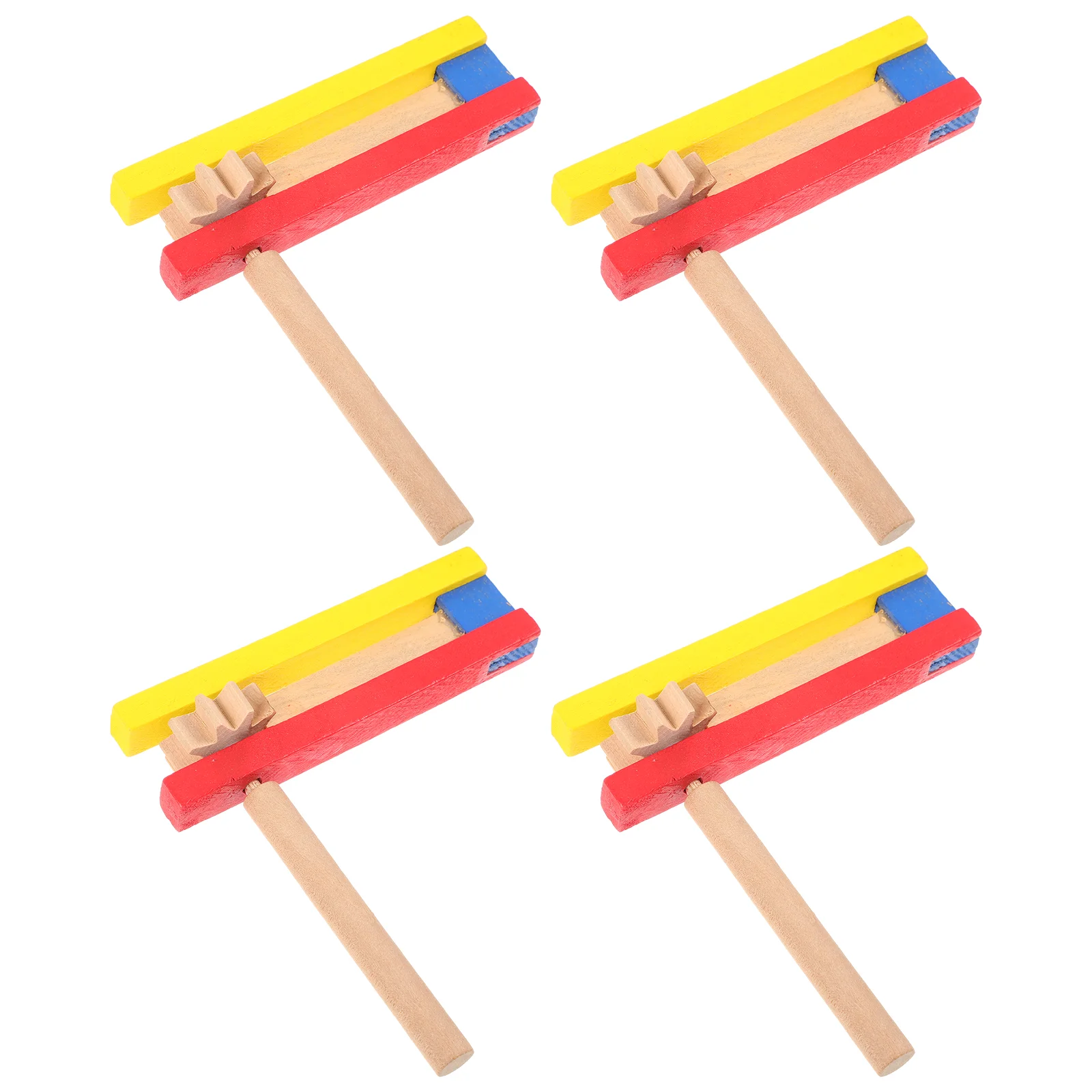 4 Pcs Ratchet Sound Maker Musical Instrument Castanet Long Handle Child Toys Ratchets