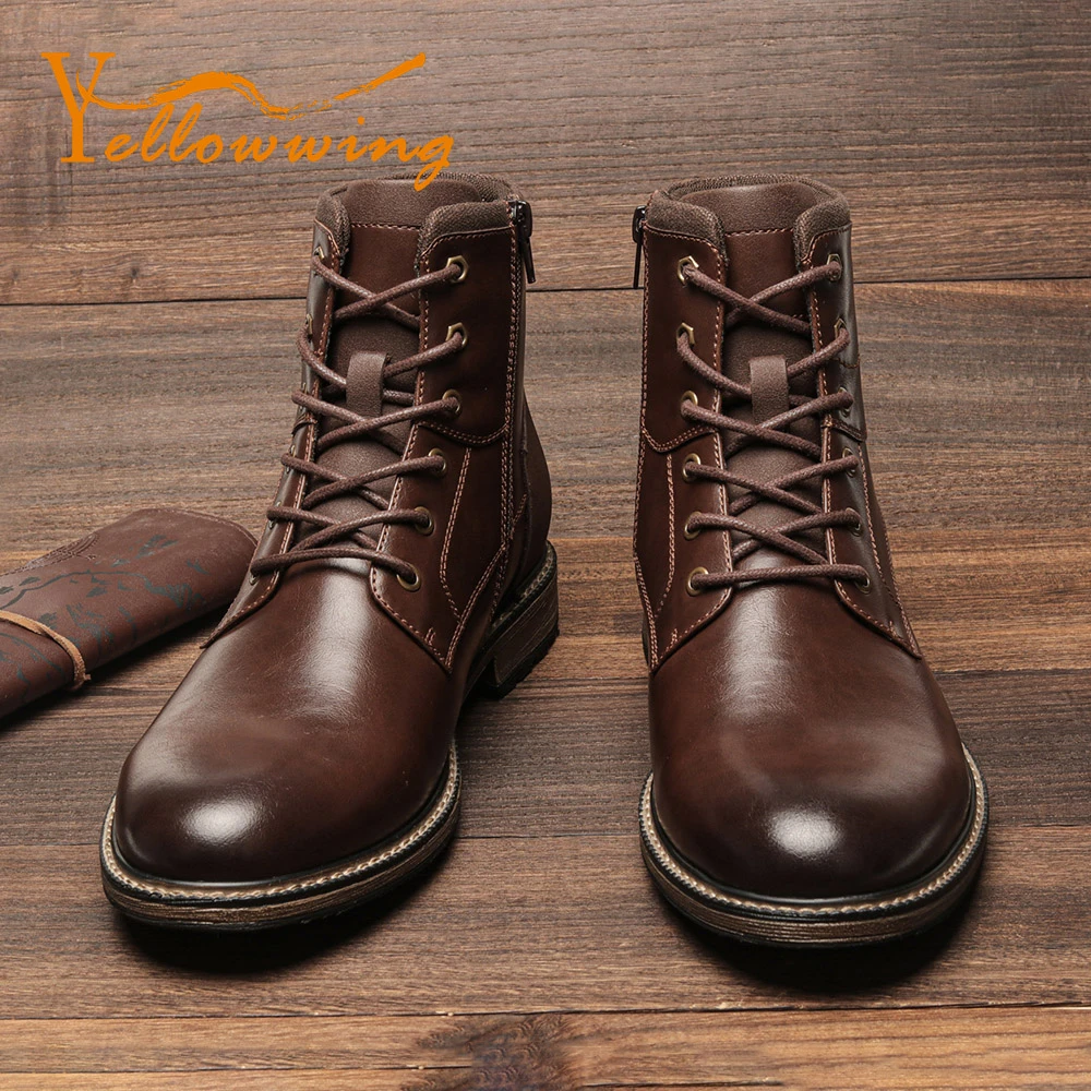 Botas cuero de marca para hombre, botines cómodos a la moda, 40 46, # AL652|Botas básicas| AliExpress