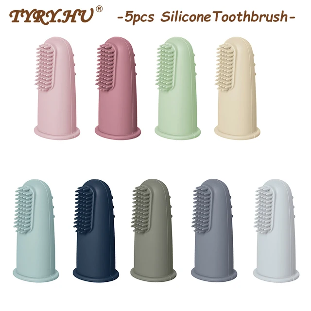 TYRY.HU 5pcs Baby Soft Finger Toothbrush BPA Free Silicone Infant Tooth Teeth Clean Brush Food Grade Silicone Oral Health Care 1