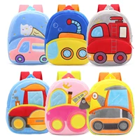 2-4 years old kids engineering backpack cartoon excavator backpack plush kids small school bag toy backpack 1