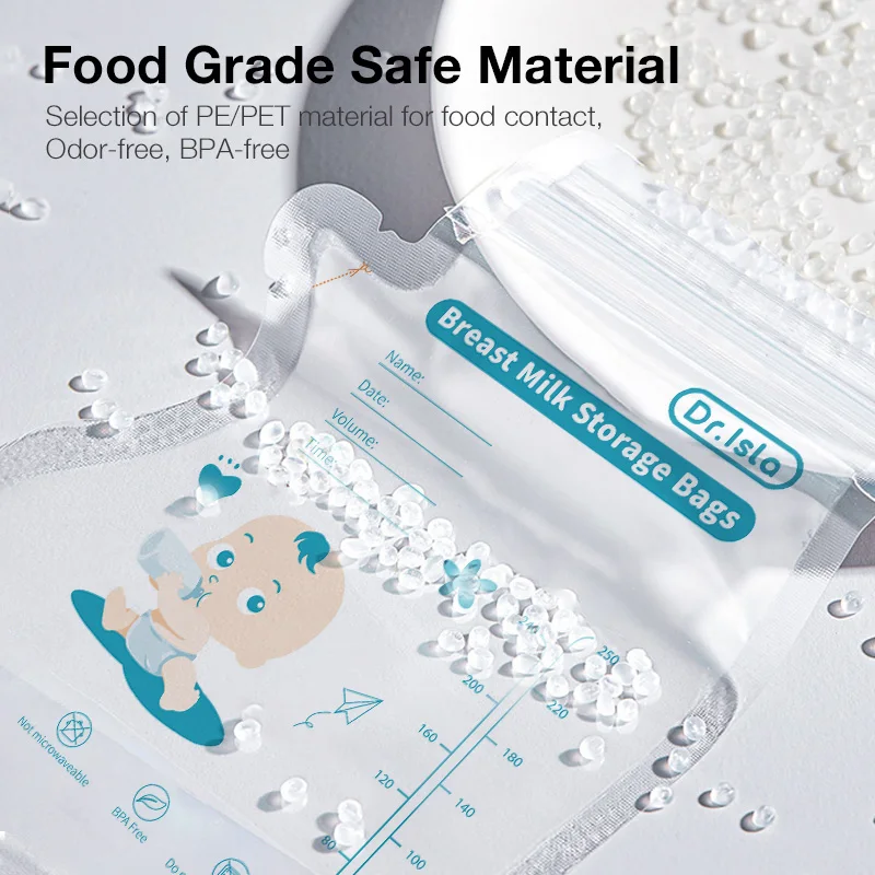 Breastmilk Storage Bag Dr.isla 30Pcs 250ML Breast milk storage bag Disposable small capacity frozen milk storage bag BPA Free