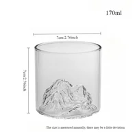 5 Oz 3D Guanshan Whiskey Glass Set Transparent Crystal Cup Suitable for Drinking Whiskey Cognac Cocktail Ice Wine Glass 6