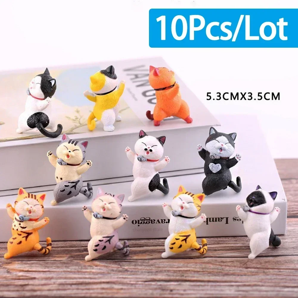 Yeni! Kawaii Kedi Süsler Mini Sevimli Yavru Kedi Figürleri Çocuklar için Doğum Günü Hediyeleri Araba Ev Odası Dekorasyon Masaüstü Modeli Aksesuarları