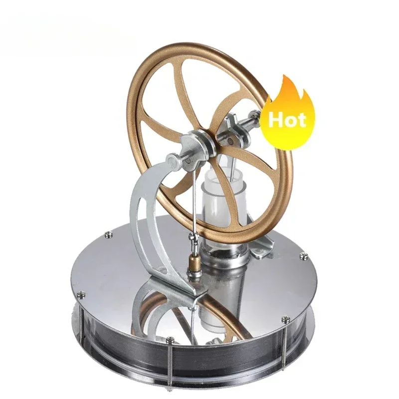 

Kids Teachers Low Temperature Stirling Engine Motor Model Heat Steam Learning Education Tool to understand the working principle