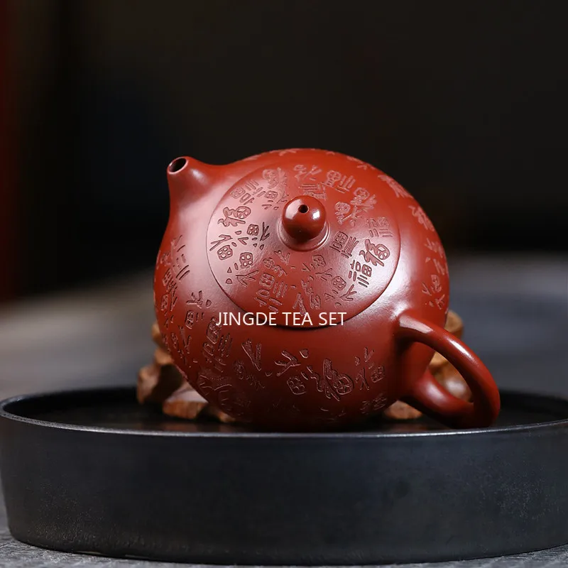 9Hole Yixing Purple Clay Teapot Handmade Xishi Tea Pot Raw Ore Dahongpao Kettle Household Zisha Tea Set Teaware 220ml