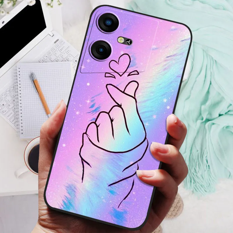 Black Silicone Soft Back Bumper Case for Tecno Pova Neo Series
