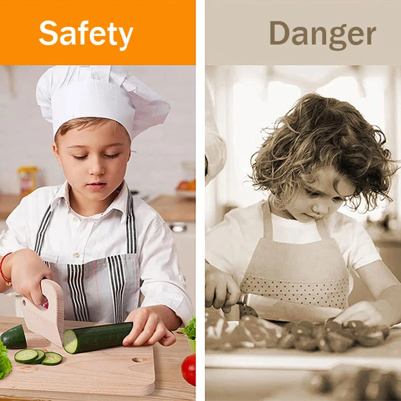 Safe Kitchen Cutting Toy Kids Wooden Cooking CutterFish-Shaped Children's Kitchen Tools Cute Vegetables Fruits Knife Safety for Educational Kitchen Pretend Toys