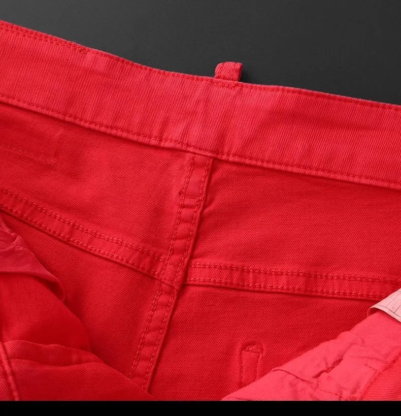 Unisex Michael Jackson Street Thriller Red Pants Modern Dance Jeans Trousers Cosplay MJ Stage Performance Costume Halloween