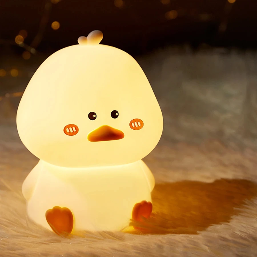 충전식 LED 야간 조명 실리콘 드럼스틱 개 보육 분위기 조명, 귀여운 동물 침대 옆 램프, 침실 아이 방 장식