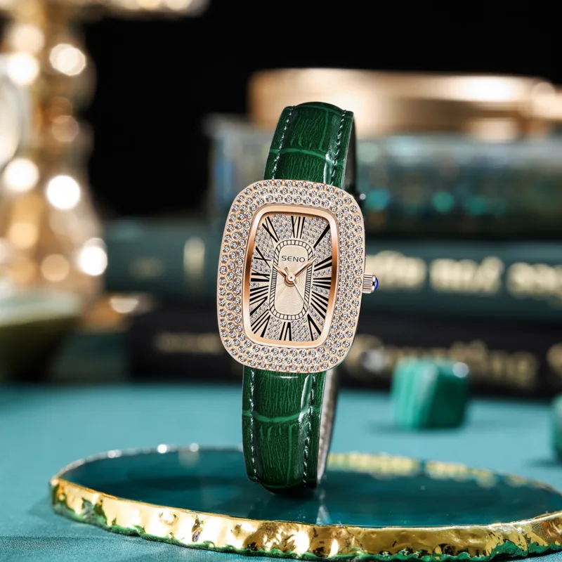 

Rectangular Diamond Women's Quartz Watches Belt Small Dial Fashionable Elegant Waterproof Temperament Quartz Watch For Women