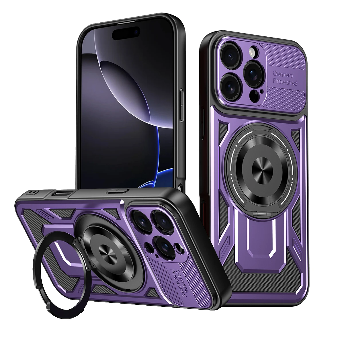 Enhanced Rotating Magnetic Armored Phone Case - Durable Protective Cover