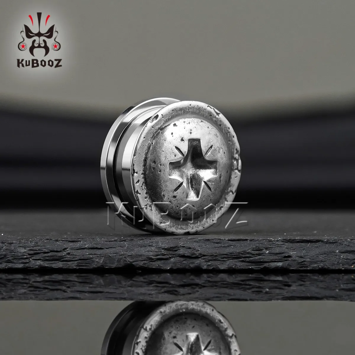 KUBOOZ 2PCS 스테인레스 스틸 귀 플러그 확장기 게이지 귀 터널 스트레칭기 피어싱 바디 주얼리 귀걸이