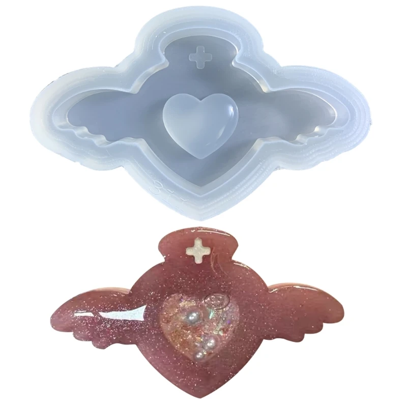 

Heart Resin Shaker Mold DIY Quicksand Casting Epoxy Silicone Mold Resin Epoxy Jewelry Molds for Pendant Charms Crafts