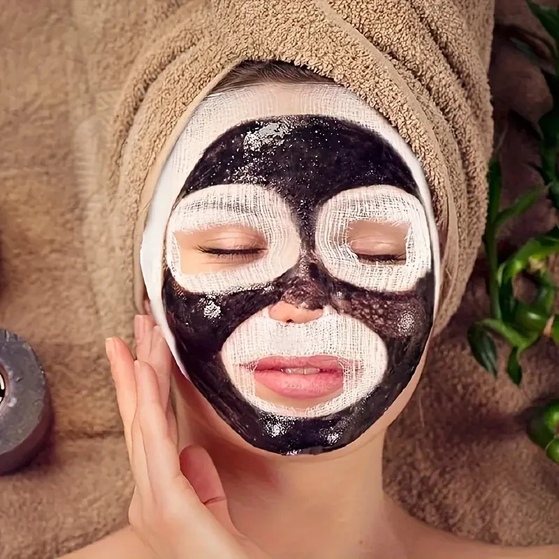 100/50 Stück Gesichtsmaske Gaze weiche Baumwolle DIY Schönheitsmaske Einweg-Mesh-Maske für Salon Heimgebrauch Hautpflegezubehör – Detail 3