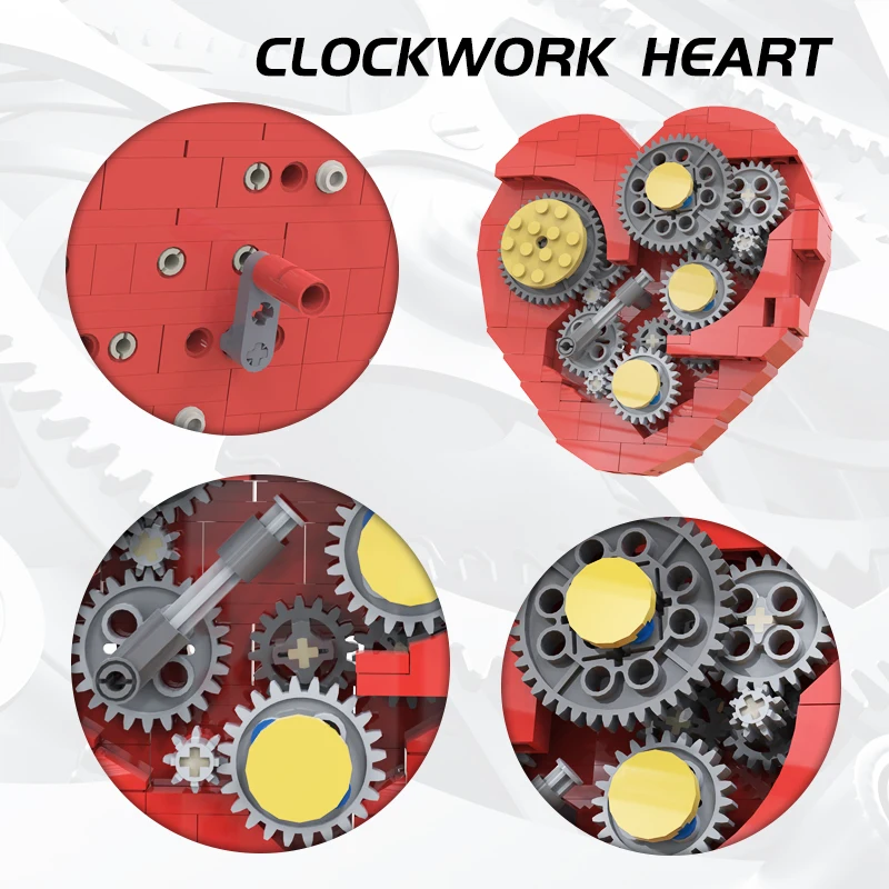 

MOC Clockwork Heart Diecast Model Building Blocks Assemble Brick Part Kid STEM Toy DIY Collectible Brain Game Toys Birthday Gift