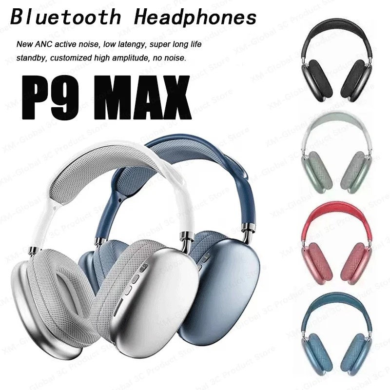 

Беспроводные Bluetooth-наушники Air Max P9 Pro с шумоподавлением и микрофоном, Накладные наушники, Спортивная игровая гарнитура для Apple iPhone, ПК, ноутбука