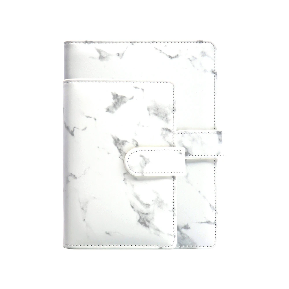 A5 A6 Leather Notebook Shell Marble Loose-leaf Binder Cover Diary Schedule Journal Binder White Marble Print Notebook Covers