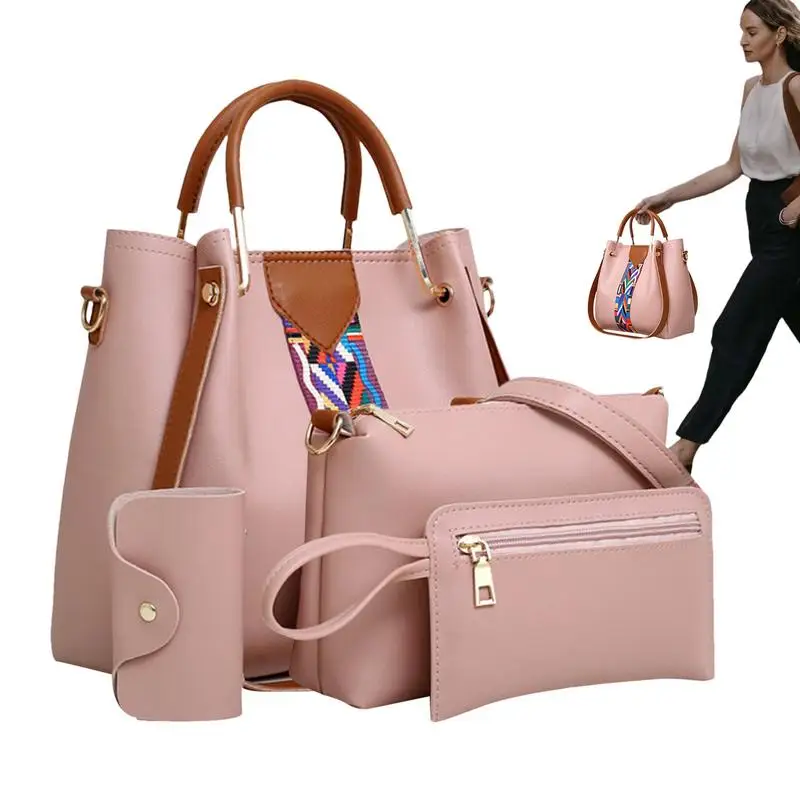 

4Pcs/set Crossbody Bags Women Bag Set Shoulder Bags Purse Ladies PU Crossbody Bag