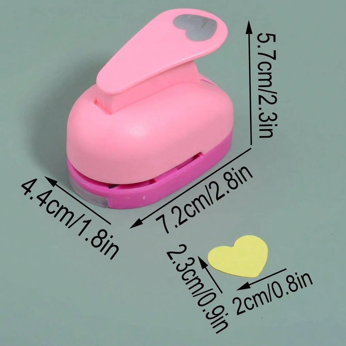 Pink love heart printing embosser DIY hand-punched scrapbook punch gift for classmates Handmade aids