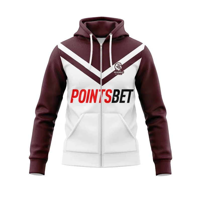 

2024 мужская толстовка с капюшоном MANLY SEA EAGLES на молнии, размер: S--5XL