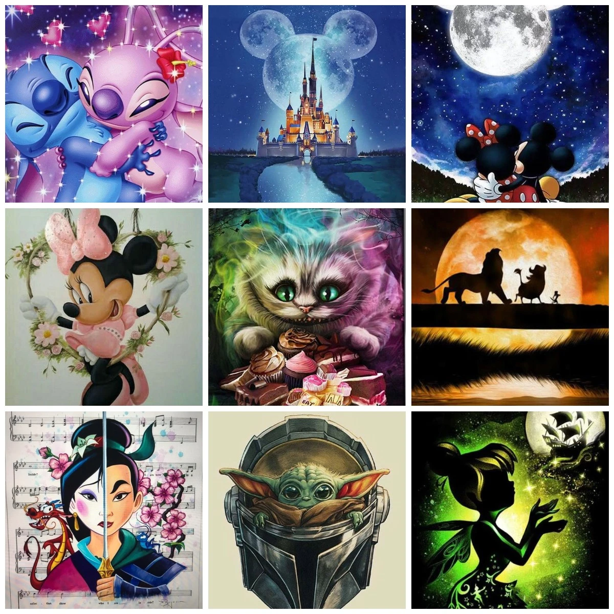 Disney Diamond Painting 5d Mickey Mouse Princess Cartoon Characters Diy Diamond Anime Diamond Mosaic for Children New Year Gift