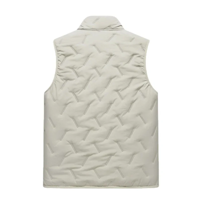 Dress Vests Men's Ultrasonic Fleece-Lined Cotton Vest Casual Fashion Warm Dad's Style Sheep Fur Vest For Spring Autumn