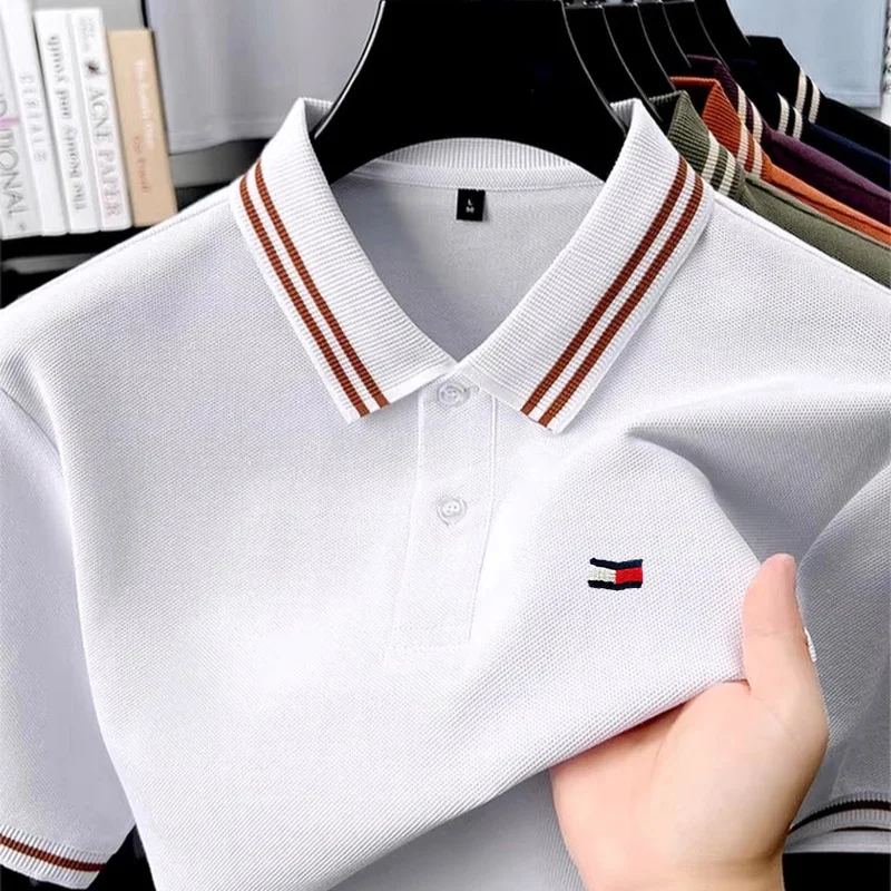 Luxury brand polo shirt embroidered short sleeved men's summer new 100% cotton casual comfortable breathable high-end T-shirt 16 S2b747fab313b47488f0cc8a2e2d913ea4